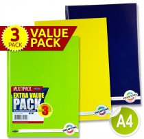 PREMTONE S4 PKT.3 A4 160pg HARDCOVER NOTEBOOK