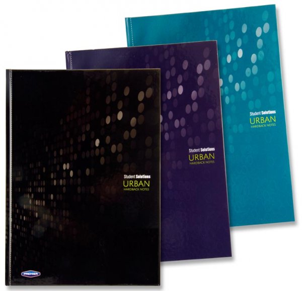 STUDENT SOLUTIONS PKT.3 A4 160pg HARDCOVER NOTEBOOK - URBAN 3 ASST.