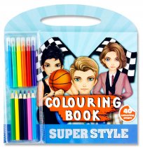 SUPER STYLE 40pg 24x25cm COLOURING BOOK - BOYS