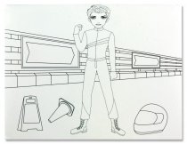 SUPER STYLE 40pg 24x25cm COLOURING BOOK - BOYS