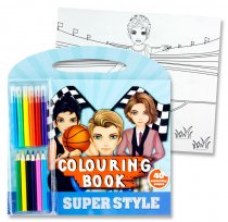 SUPER STYLE 40pg 24x25cm COLOURING BOOK - BOYS