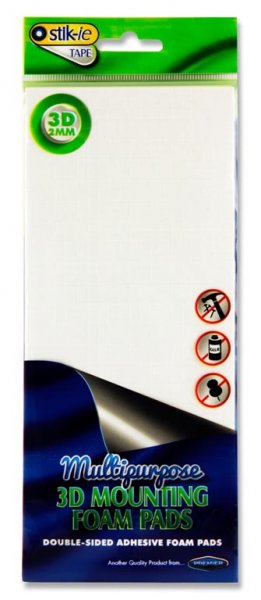 STIK-IE PKT.960 5mm 3D MOUNTING FOAM PADS - SQUARE