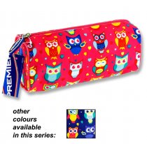 PREMIER ROUND PENCIL POUCH - OWL 2 ASST