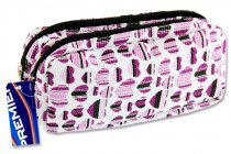 PREMIER TWIN ZIP PENCIL CASE - HEART 3 ASST