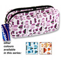 PREMIER TWIN ZIP PENCIL CASE - HEART 3 ASST