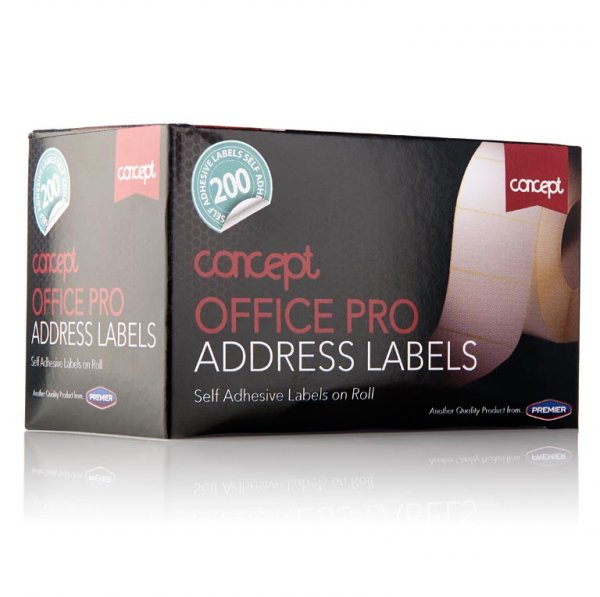 CONCEPT PKT.200 SELF ADHESIVE WHITE ADDRESS LABELS