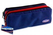 PREMIER 3 POCKET ZIP PENCIL CASE - 3 COLOUR 3 ASST