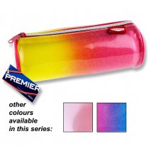 PREMIER ROUND PENCIL CASE - GLITTER PASTEL 3 ASST