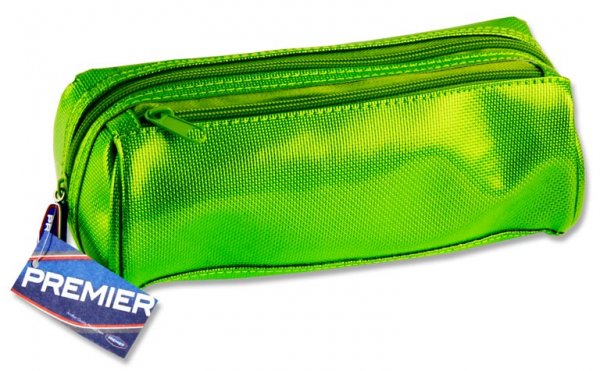 PREMIER TWIN ZIP PENCIL CASE - METALLIC 3 ASST