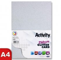 PREMIER ACTIVITY A4 250gsm GLITTER CARD 10 SHEETS - SILVER