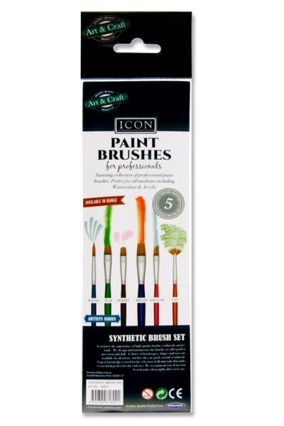 ICON PKT.5 PAINTBRUSH SET - SYNTHETIC