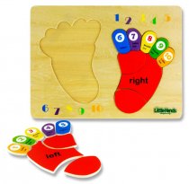 LITTLE HANDS WOODEN EDUCATION TOY - COUNTING MY FEET PUZZLE