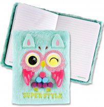 EMOTIONERY A5 128pg PLUSH NOTEBOOK - OWL SUPER STYLE