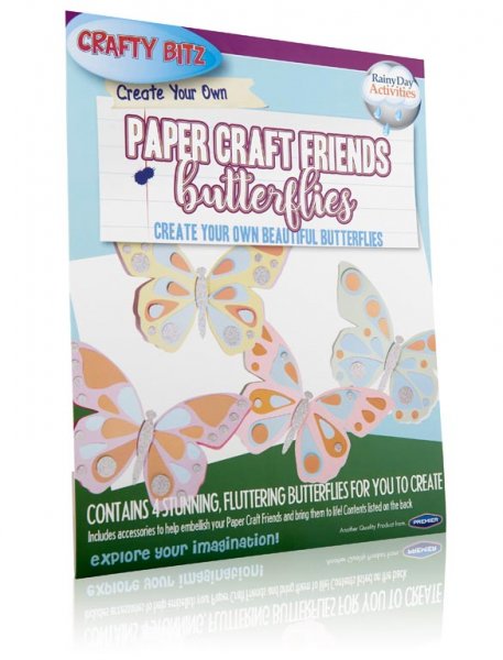CRAFTY BITZ PKT.4 CREATE YOUR OWN PAPER CRAFT FRIENDS - BUTTERFLIES