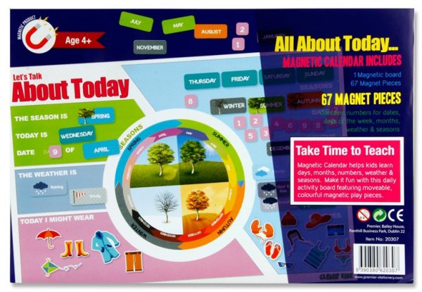 CLEVER KIDZ MAGNETIC CALENDAR BOARD 420x288mm