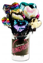 EMOTIONERY BLINGTASTIC SEQUINS HEART TOPPER BALLPEN 5 ASST (TUB)