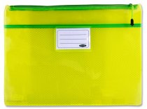 PREMIER OFFICE A4+ JELLY MESH STORAGE WALLET - NEON TANG 4 ASST.