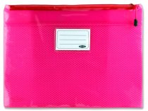 PREMIER OFFICE A4+ JELLY MESH STORAGE WALLET - NEON TANG 4 ASST.