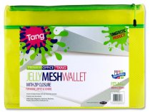 PREMIER OFFICE A4+ JELLY MESH STORAGE WALLET - NEON TANG 4 ASST.