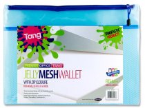 PREMIER OFFICE A4+ JELLY MESH STORAGE WALLET - NEON TANG 4 ASST.