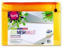 PREMIER OFFICE A4+ JELLY MESH STORAGE WALLET - NEON TANG 4 ASST.