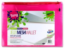 PREMIER OFFICE A4+ JELLY MESH STORAGE WALLET - NEON TANG 4 ASST.