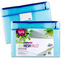 PREMIER OFFICE A4+ JELLY MESH STORAGE WALLET - NEON TANG 4 ASST.