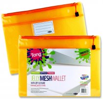 PREMIER OFFICE A4+ JELLY MESH STORAGE WALLET - NEON TANG 4 ASST.