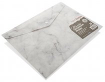 STUDENT SOLUTIONS A4 BUTTON DOCUMENT WALLET - MARBLE 2 ASST.