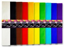 ICON CRAFT PKT.10 ASST CREPE PAPER 50cm x 2m