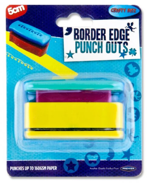CRAFTY BITZ 5cm BORDER EDGE PUNCH OUT 3 ASST.