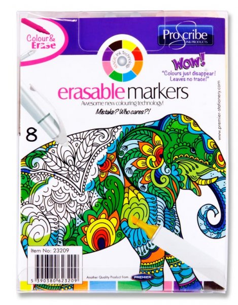 PRO:SCRIBE SET 8 ERASABLE MARKERS