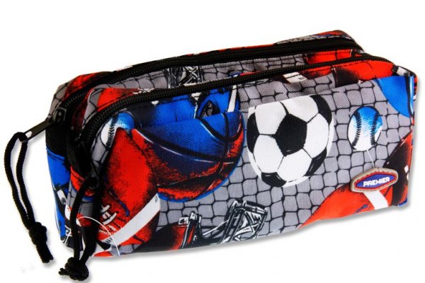 PREMIER TWIN ZIP PENCIL CASE - SPORT 3 ASST.