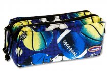 PREMIER TWIN ZIP PENCIL CASE - SPORT 3 ASST.