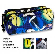 PREMIER TWIN ZIP PENCIL CASE - SPORT 3 ASST.