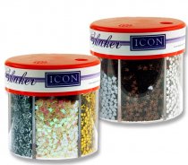 ICON CRAFT 50g 6 PART GLITTER SHAKER CDU - METALLICS
