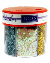 ICON CRAFT 50g 6 PART GLITTER SHAKER CDU - METALLICS