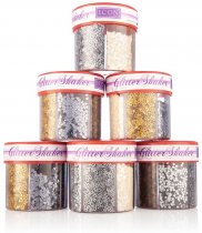 ICON CRAFT 50g 6 PART GLITTER SHAKER CDU - METALLICS