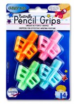 CLEVER KIDZ CARD 4 BUTTERFLY JUNIOR PENCIL GRIPS
