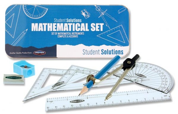 STUDENT SOLUTIONS 9pce MATHS SET - PRINTER BLUE
