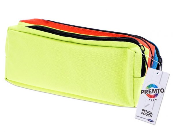 PREMTO NEON 3 POCKET ZIP PENCIL CASE