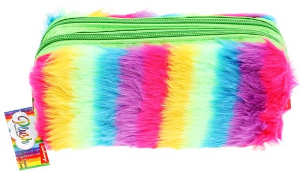 EMOTIONERY TWIN ZIP PLUSH PENCIL CASE - RAINBOW