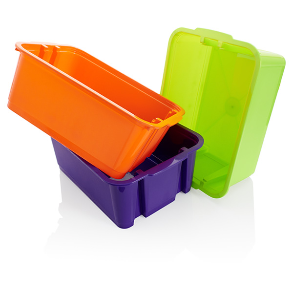 PREMIER UNIVERSAL 325x220x180mm HEAVY DUTY STACKABLE CRATE 3 ASST