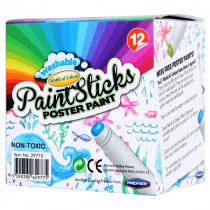 WOC WASHABLE POSTER PAINT STICKS 12 ASST CDU