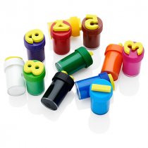 WOC BOX 12x10ml FINGER PAINTS WITH NUMBERED STAMPS