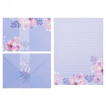I LOVE STATIONERY A5 WRITING SET & ENVELOPES - LILAC & ROSES