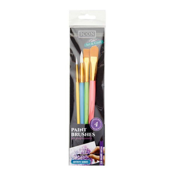 ICON PKT.4 NYLON PAINT BRUSHES