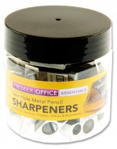 PREMIER OFFICE TWIN HOLE METAL PENCIL SHARPENER (TUB)