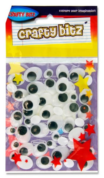 CRAFTY KIDZ PKT.50 OVAL WIGGLE GOGGLY EYES