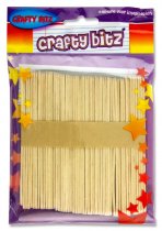 CRAFTY BITZ PKT.50 LOLLIPOP STICKS - NATURAL